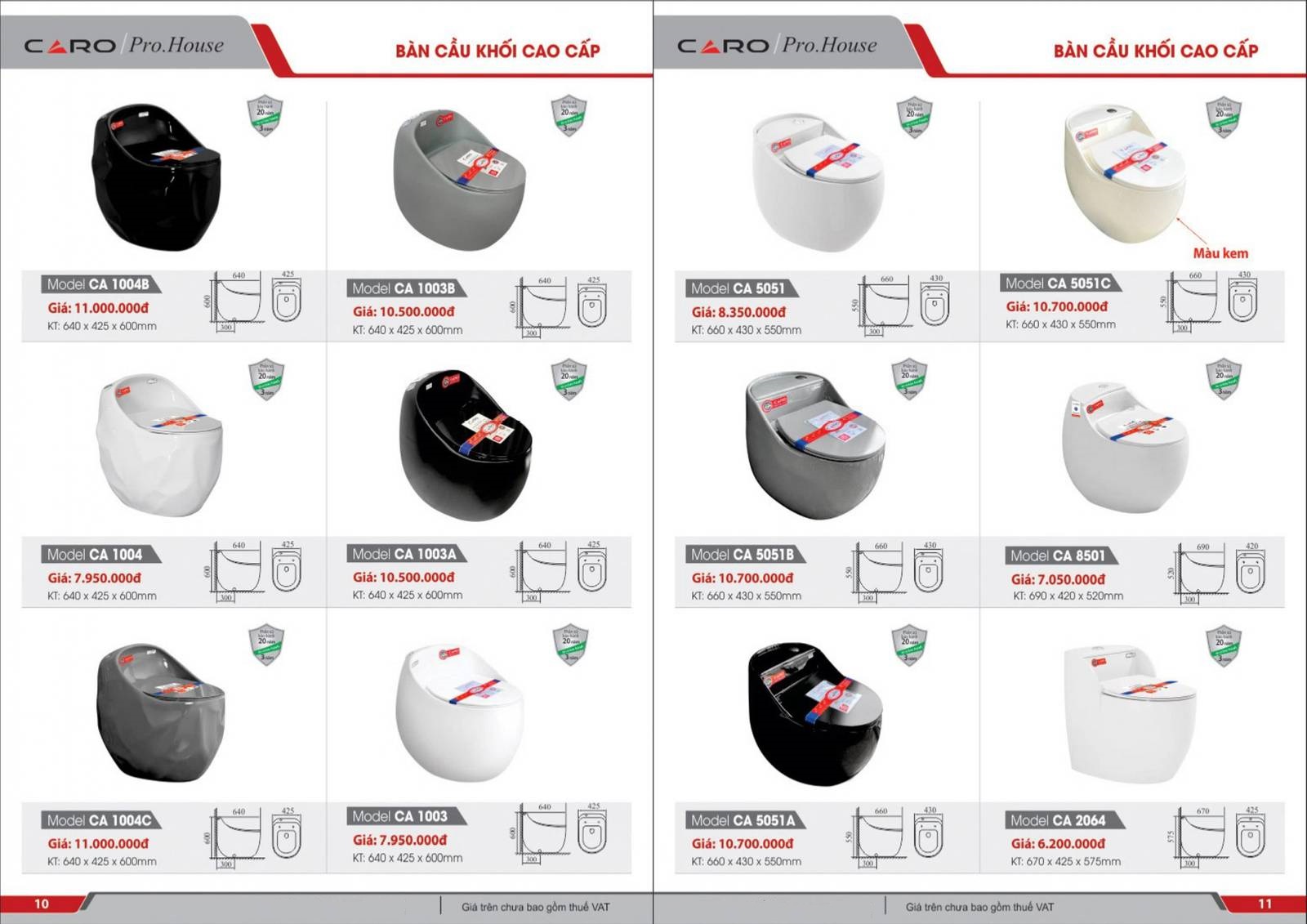 Bảng giá và Catalogue Thiết bị vệ sinh CARO mới nhất 2024 /Page 6